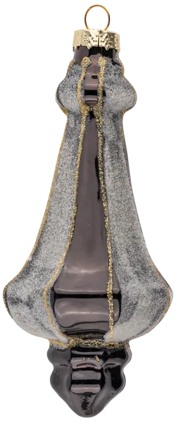 Изображение Елочное украшение 16см стекло Купман с орнаментом черно-золото Купман Интернэшнл , 1 шт