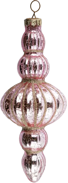 Изображение Елочное украшение 16см стекло Купман с орнаментом розовое в ас Купман Интернэшнл , 1 шт