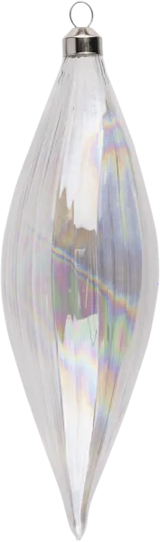 Изображение Елочное украшение 21см стекло Купман капля белая розовая Купман Интернэшнл , 1 шт