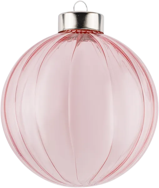 Изображение Шар 10см стекло Купман белый розовый перламутр Купман Интернэшнл , 1 шт