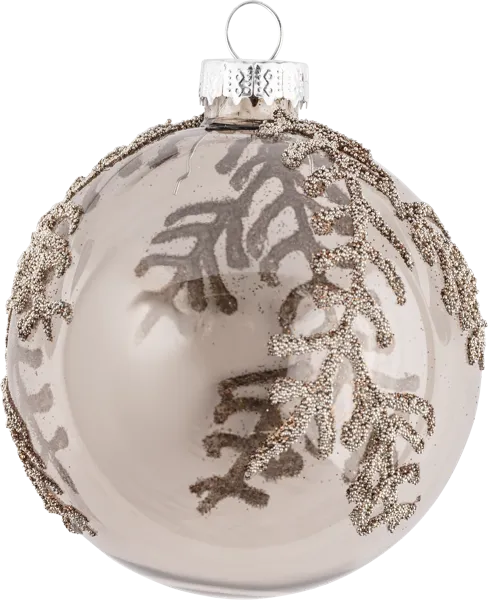 Изображение Шар 8см стекло Купман серебро с бисером в асс Купман Интернэшнл , 1 шт