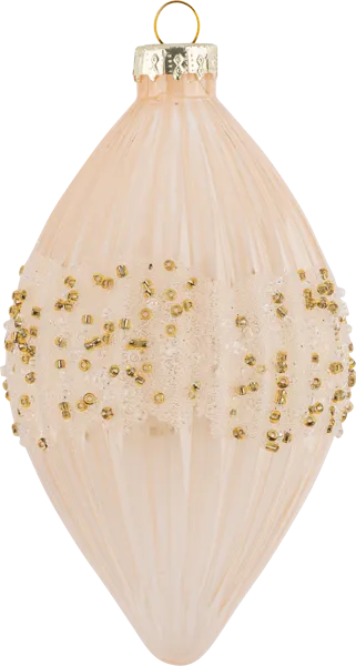 Изображение Елочное украшение 8см стекло Купман прозрачное бисером в асс Купман Интернэшнл , 1 шт