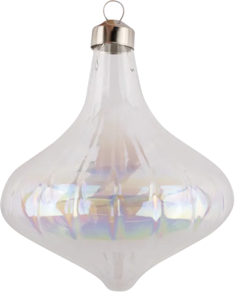 Изображение Елочное украшение 8см стекло Купман капля серебристая в асс Купман Интернэшнл , 1 шт