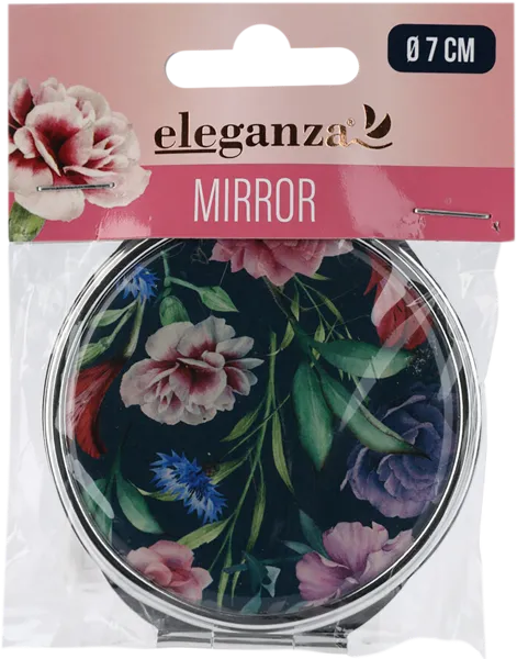 Изображение Зеркало для макияжа Элеганза карманное с цветами Купман Интернэшнл , 1 шт