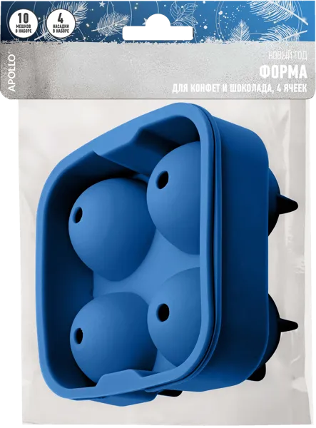 Изображение Форма для льда Аполло театро 4 шара Янцзян Чинен , 1 шт