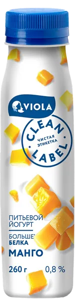 Изображение Йогурт 0,4% питьевой Виола манго Виола п/б, 260 мл