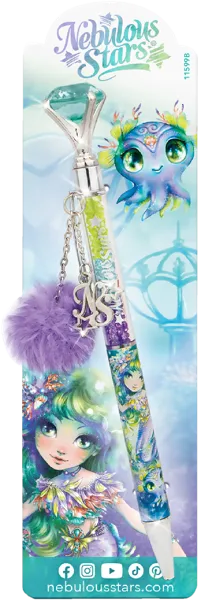 Изображение Ручка черная шариковая Небулус Старс Мариния помпон кристаллы ТвинТим Эдженси , 1 шт