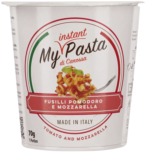 Изображение Паста быстрого приготовления Май Инстант Паста фузилли томат моцарелла Паста Каниола СРЛ к/у, 70 г