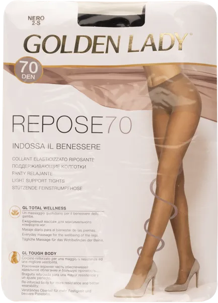 Изображение Колготки 70 ден размер 2 Голден Леди Репосе Неро Единая Европа Элит м/у, 1 шт