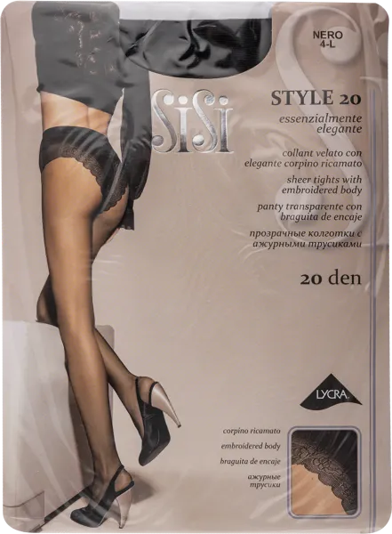 Изображение Колготки 20 ден размер 4 СиСи стайл неро Единая Европа Элит м/у, 1 шт
