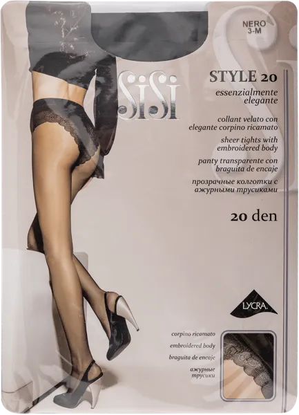 Изображение Колготки 20 ден размер 3 СиСи стайл неро Единая Европа Элит м/у, 1 шт