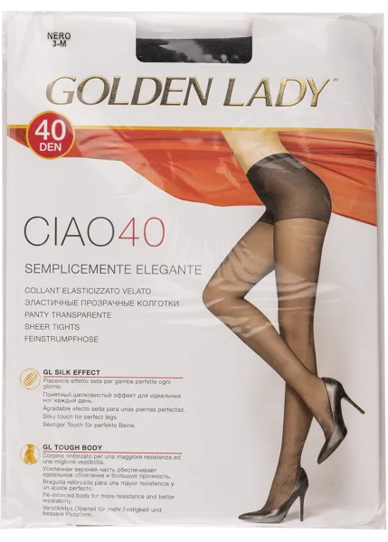 Изображение Колготки 40 ден размер 3 Голден Леди Циао Неро Единая Европа Элит м/у, 1 шт