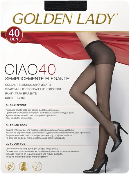 Изображение Колготки 40 ден размер 2 Голден Леди Циао Неро Единая Европа Элит м/у, 1 шт