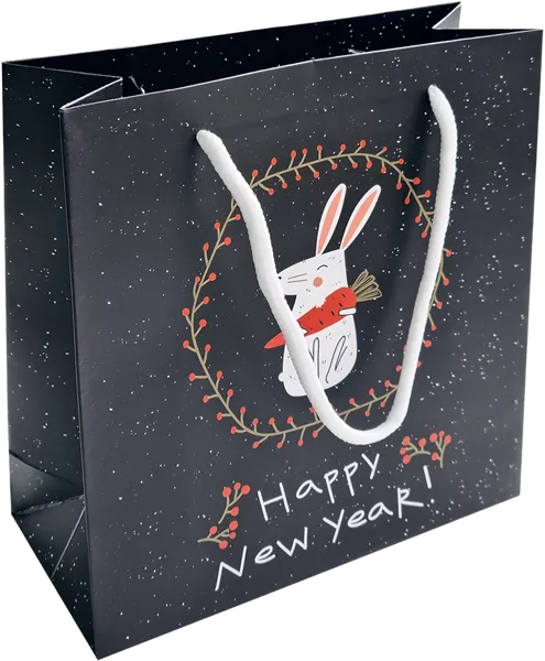 Изображение Пакет 20*20см подарочный Би Смарт кролик на черном Иу Антэнг Пэкэджинг , 1 шт