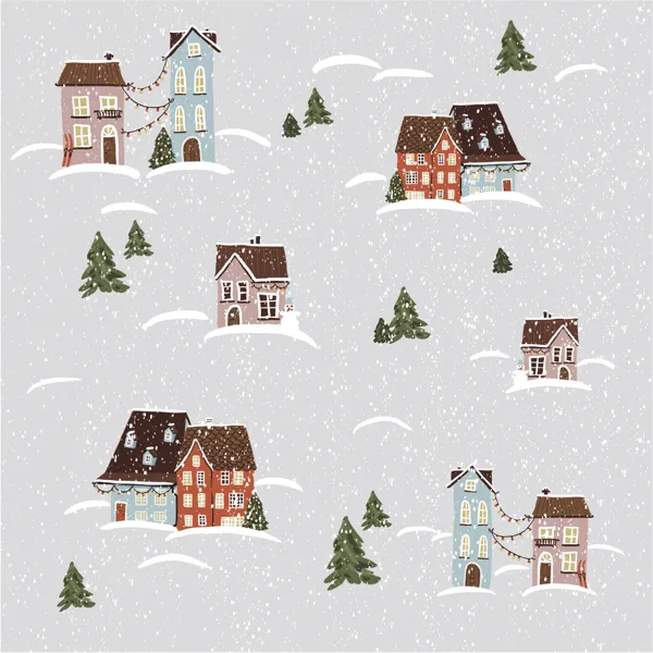 Изображение Бумага 70*100см упаковочная Би Смарт винтер домики Созидание м/у, 1 шт