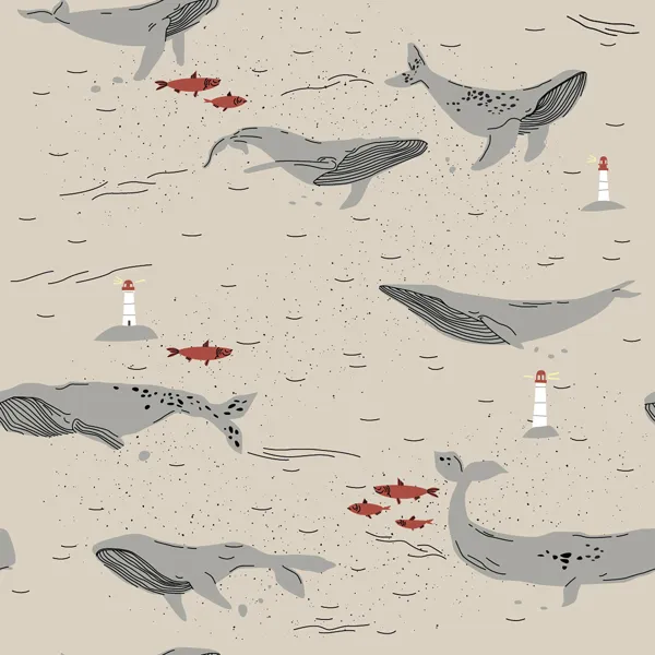 Изображение Бумага 70*100см упаковочная Би Смарт вэйв киты Созидание м/у, 1 шт