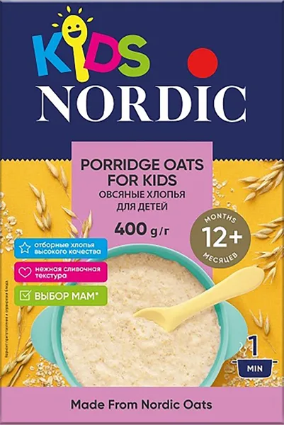 Изображение Хлопья овсяные Нордик для детей Копэкер Агро кор, 400 г
