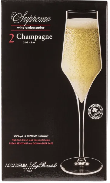 Изображение Бокал 240мл для шампанского Луиджи Бормиоли супремо Луиджи Бормиоли к/у, 2 шт