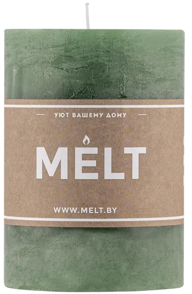 Изображение Cвеча 10см столбик Мельт темно-зеленая Кэндл фэктори , 1 шт
