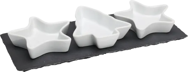 Изображение Соусник на подставке Купман звезды елочка белый Купман Интернэшнл , 3 шт