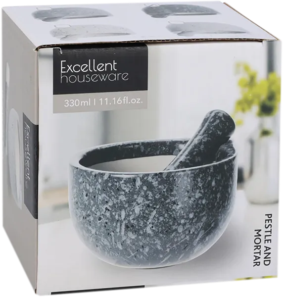 Изображение Ступка 330мл с пестиком Купман керамическая крошка ассор Купман Интернэшнл кор, 1 шт