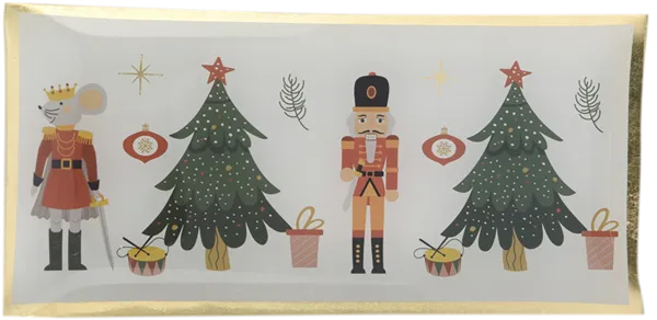 Изображение Блюдо 10*21см стекло Купман новогоднее кремовое Купман Интернэшнл , 1 шт