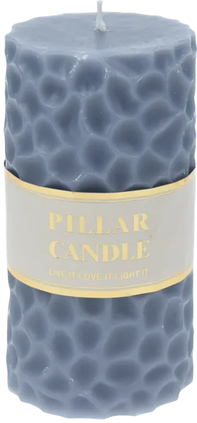 Изображение Свеча 14см столбик Купман голубая белая рельефная Купман Интернэшнл , 1 шт