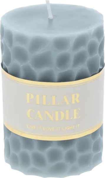 Изображение Свеча 10см столбик Купман голубая белая рельефная Купман Интернэшнл , 1 шт