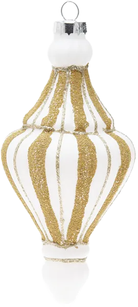 Изображение Елочное украшение 14см стекло Купман фонарик белый с орнаменто Купман Интернэшнл , 1 шт