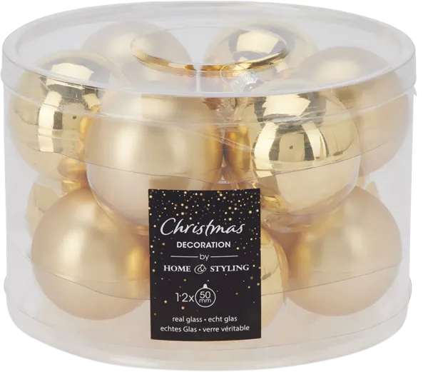 Изображение Шар 5см стекло Купман золотистый матовый глянц Купман Интернэшнл п/у, 12 шт