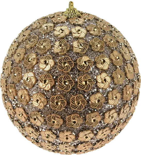 Изображение Шар 12см пластик Купман пайетки цветочные шампань Купман Интернэшнл , 1 шт