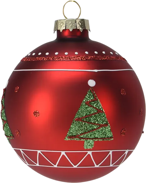 Изображение Шар 8см стекло Купман елочка геометрия в асс Купман Интернэшнл , 1 шт