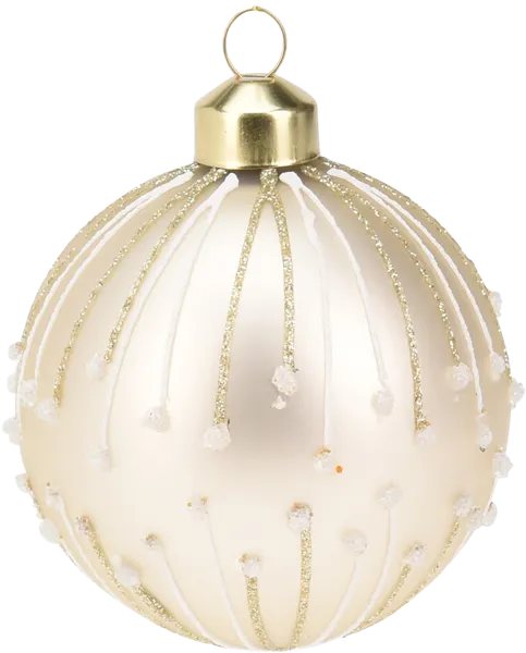 Изображение Шар 8см стекло Купман шампань с узором Купман Интернэшнл , 1 шт