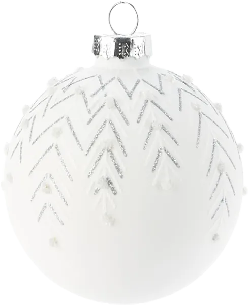 Изображение Шар 8см стекло Купман с блестящими листьями в а Купман Интернэшнл , 1 шт