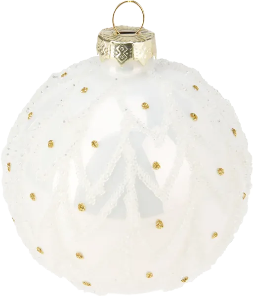 Изображение Шар 8см стекло Купман с бисером в точку в асс Купман Интернэшнл , 1 шт