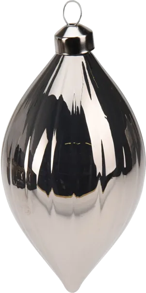 Изображение Елочное украшение 10см стекло Купман капля серебряная в асс Купман Интернэшнл , 1 шт