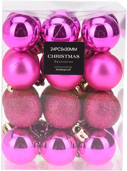 Изображение Шар 3см пластик Купман фуксия глянцевый матовый Купман Интернэшнл п/у, 24 шт