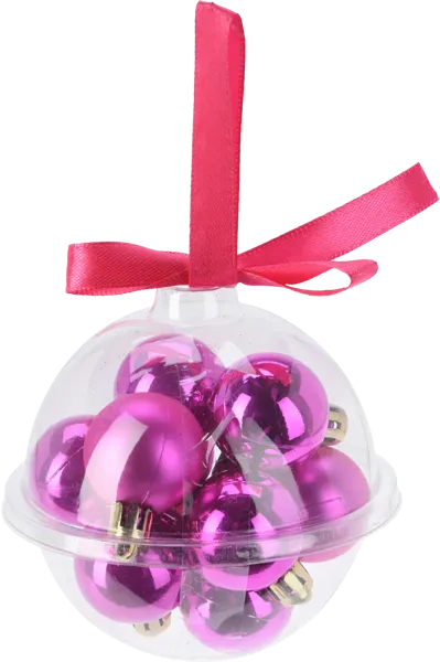 Изображение Шар 3см пластик Купман фуксия глянцевый матовый Купман Интернэшнл п/у, 12 шт