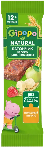 Изображение Батончик с 12 мес злаковый Гипопо яблоко банан клубника Алтай м/у, 20 г