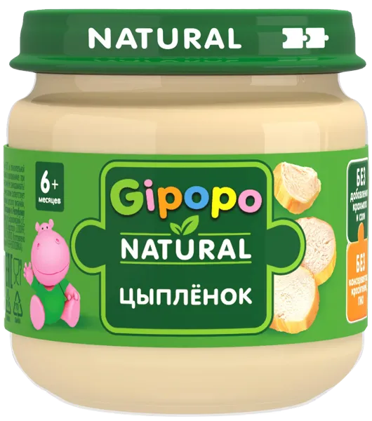 Изображение Пюре мясное с 6 мес Гипопо цыпленок Иваново с/б, 80 г