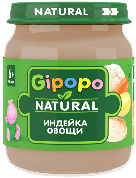 Изображение Пюре с 6 мес Гипопо индейка овощи Иваново с/б, 100 г