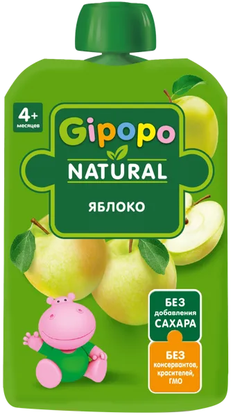 Изображение Пюре с 4 мес Гипопо яблоко Иваново пауч, 90 г