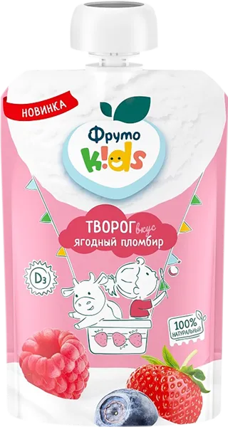 Изображение Творог 4,2% с 6 мес Фрутокидс ягодный пломбир Прогресс АО м/у, 90 г