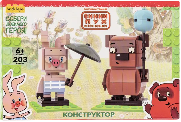 Изображение Конструктор с 6 лет AB-1107 Бриклабс русские сказки винни-пух и кролик Бриклабс к/у, 1 шт