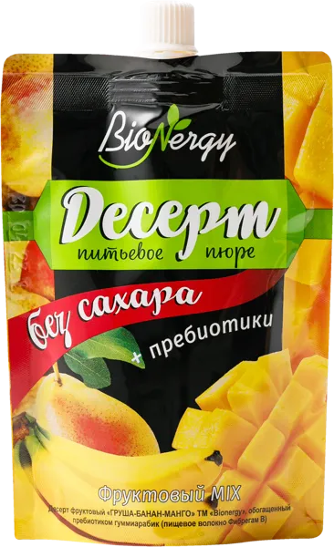 Изображение Десерт фруктовое БиоНерджи груша банан манго Сава м/у, 140 г