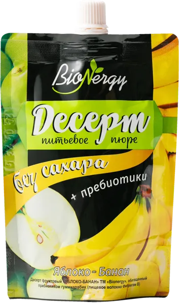 Изображение Десерт фруктовое БиоНерджи яблоко банан Сава м/у, 140 г