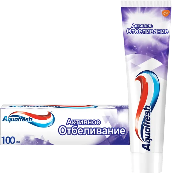 Изображение Зубная паста отбеливающая Аквафреш эктив вайт Глаксо Смит Кляйн к/у, 125 мл