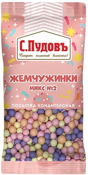 Изображение Посыпка кондитерская С.Пудовъ Жемчужинки Хлебзернопродукт м/у, 15 г