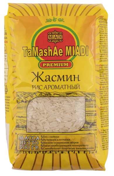 Изображение Рис длиннозерный Тамаша Миади жасмин Лавпрод м/у, 500 г