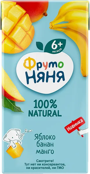 Изображение Сок с 6 мес Фрутоняня яблоко банан манго Прогресс т/п, 200 мл